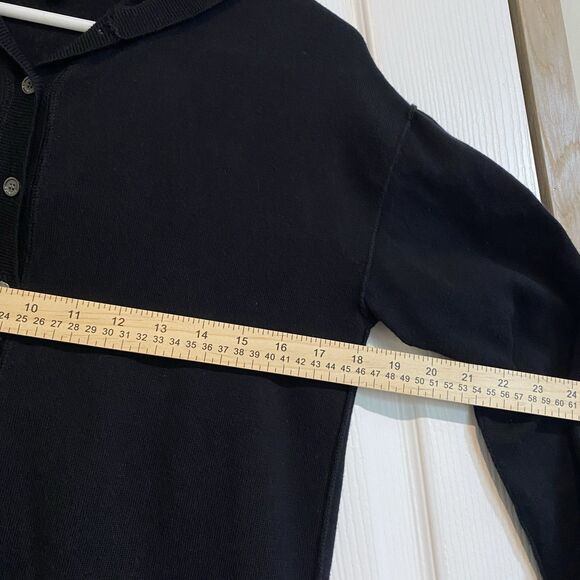 Talbots knit cardigan hooded black womens Petite M soft cozy 100%PimaCotton - Picture 6 of 7